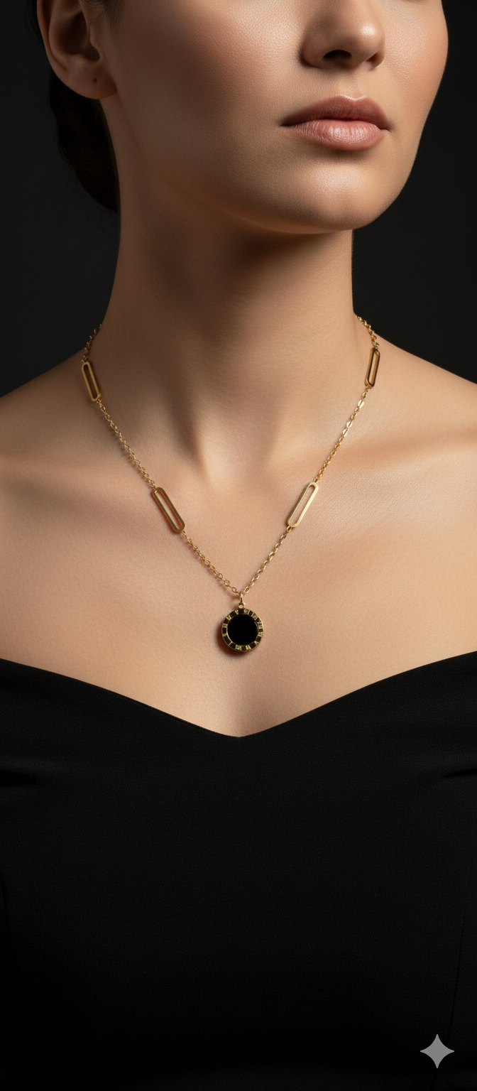 Roman Rhythm Pendant Chain | Gold-Plated Stainless Steel – KZ8812358