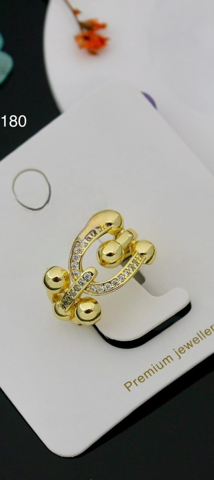 Royal Crest Ring | Adjustable Gold-Plated Stainless Steel–KZ8812394
