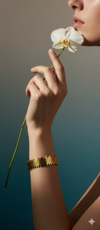 Royal Interlock Kada – | Stainless Steel Gold-Plated-KZ8812372