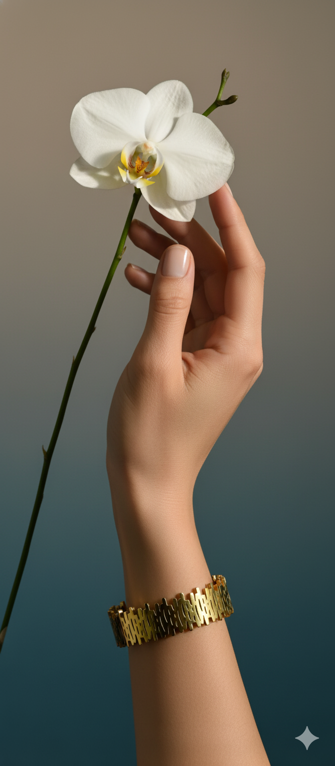 Royal Interlock Kada – | Stainless Steel Gold-Plated-KZ8812372