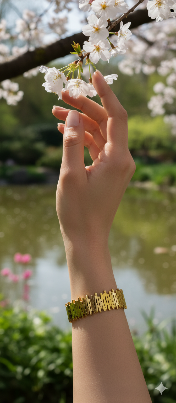 Royal Interlock Kada – | Stainless Steel Gold-Plated-KZ8812372