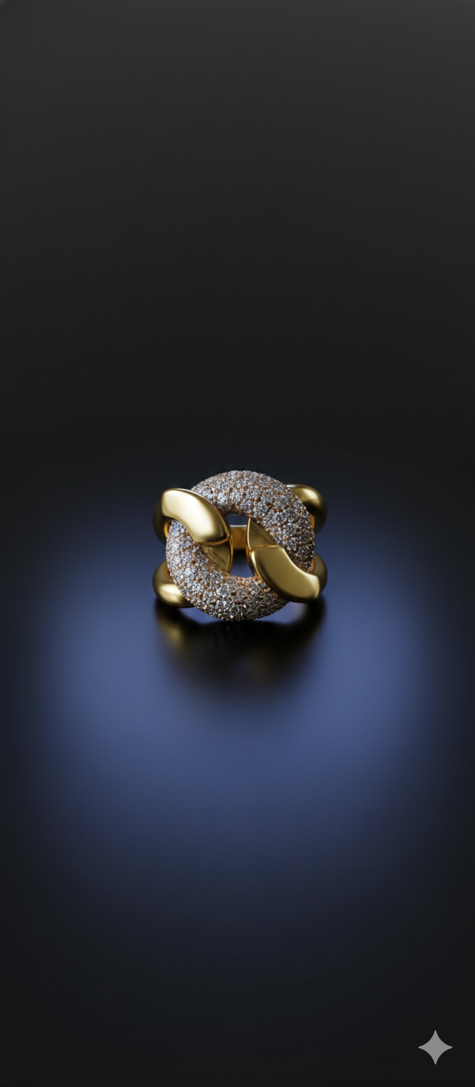 Royal Knot Ring | Adjustable Gold-Plated Stainless Steel–KZ8812392