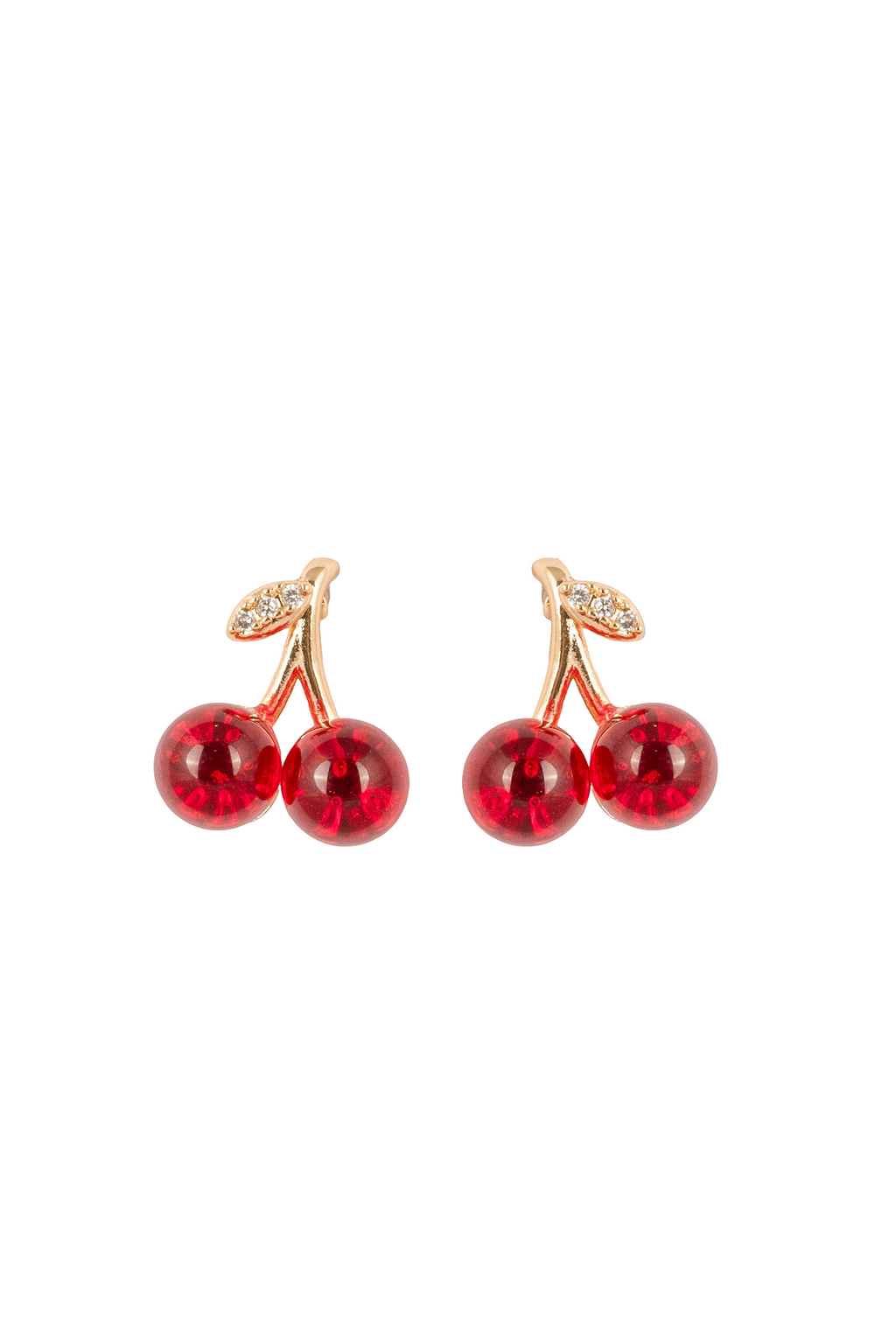 Scarlet Cherry Twin Earring-KZ8812319
