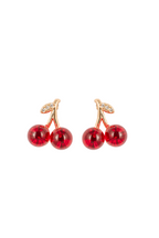 Scarlet Cherry Twin Earrings | Gold-Plated Stainless Steel – KZ8812319
