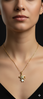 Starfish Sparkle Necklace | Gold-Plated Stainless Steel – KZ8812359