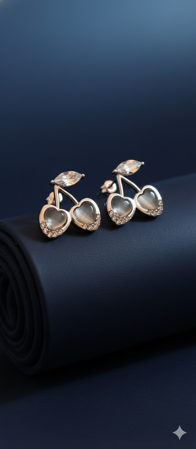 Sweetheart Cherry Studs | Gold-Plated Stainless Steel– PL8812377