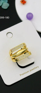 Trinity Grace Ring | Adjustable Gold-Plated Stainless Steel–KZ88123102