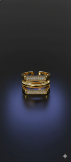 Trinity Grace Ring | Adjustable Gold-Plated Stainless Steel–KZ88123102