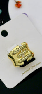 Triple Luxe Ring | Adjustable Gold-Plated Stainless Steel–KZ8812396