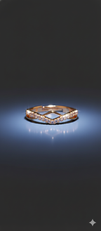 V-Cut Elegance Ring |  Gold-Plated Brass Adjustable Ring – SCB8812380