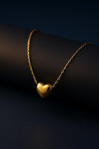 Minimal Heart Necklace | Gold-Plated Stainless Steel- KZ8812307