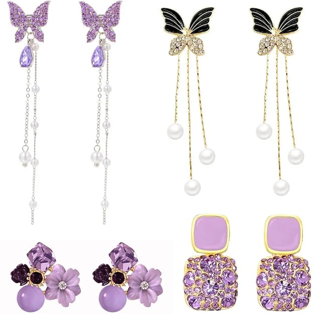 4 Pair Korean Style Earrings for Girls | Earrings Combo Set for Women - J124