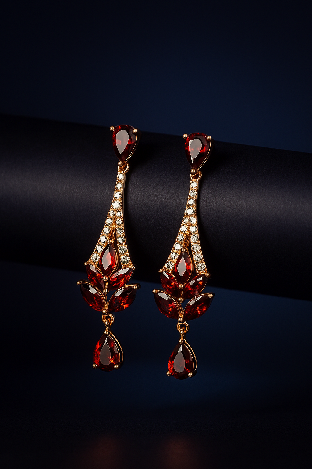 Red Crystal Teardrop Xuping Earring-KZ8812310