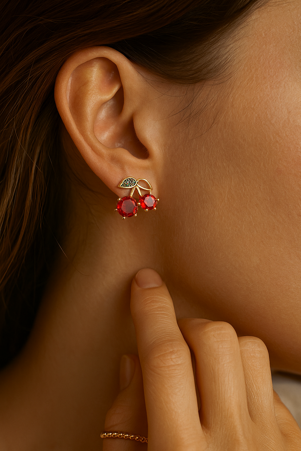 Scarlet Cherry Earring-KZ8812315