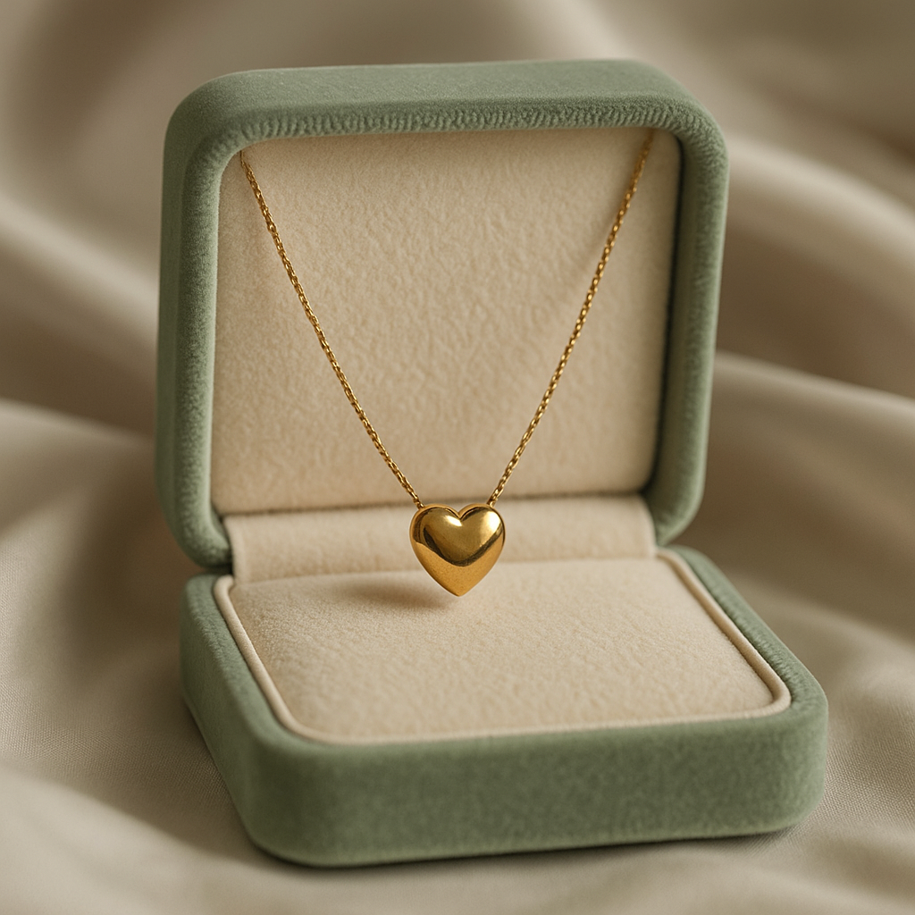 Minimal Heart Necklace | Gold-Plated Stainless Steel- KZ8812307