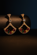 Aurora Royale Fan Drop Earrings | Gold-Plated Stainless Steel – KZ8812309