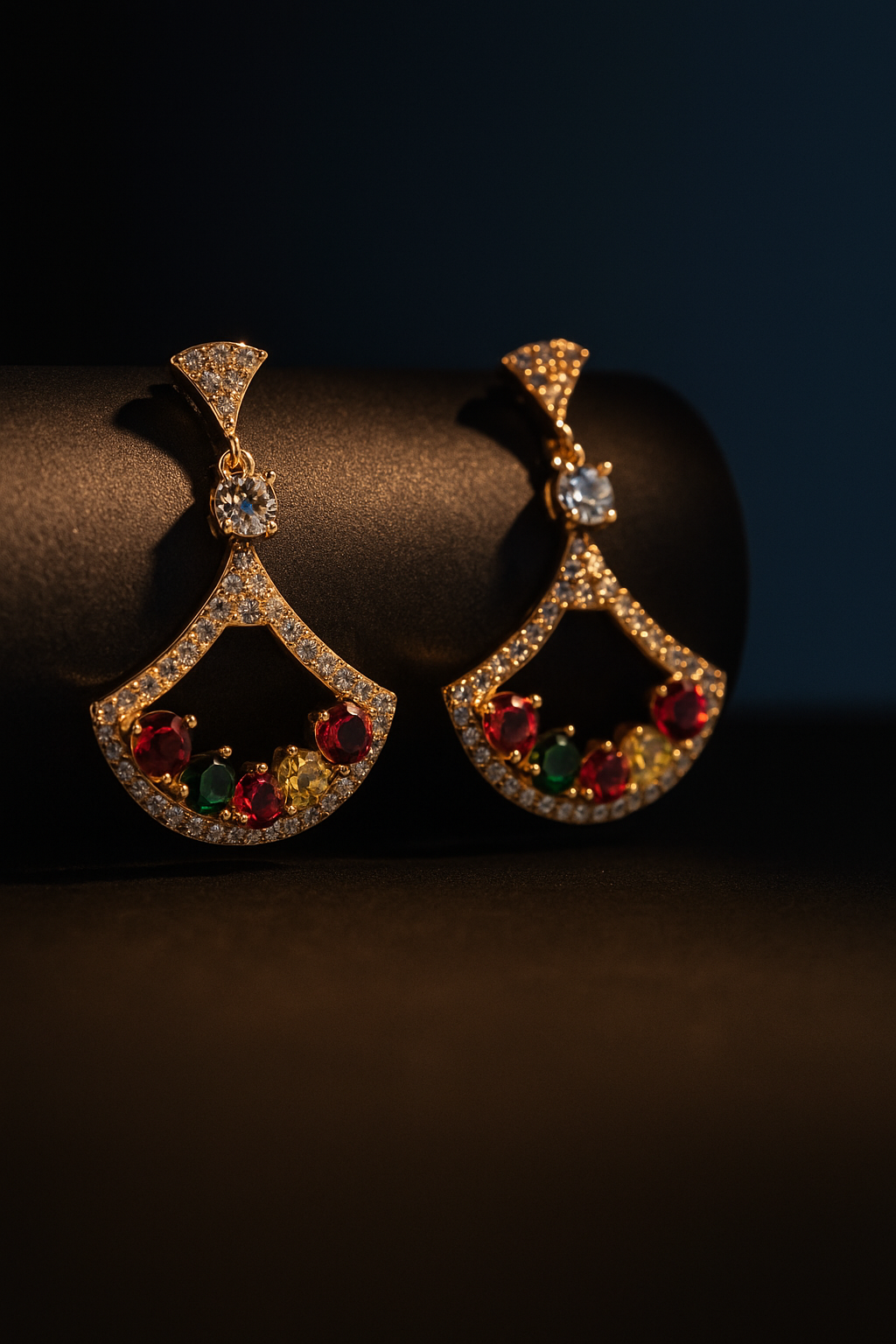 Aurora Royale Fan Drop Earring For Girls Latest Design-KZ8812309