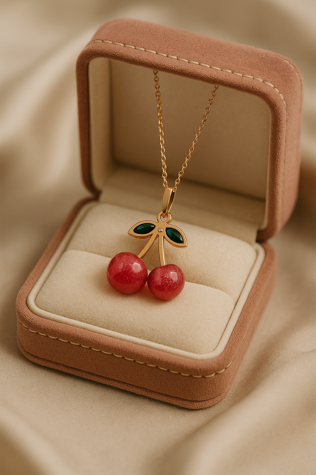 Cherry Bliss Necklace | Gold-Plated Stainless Steel – KZ8812327