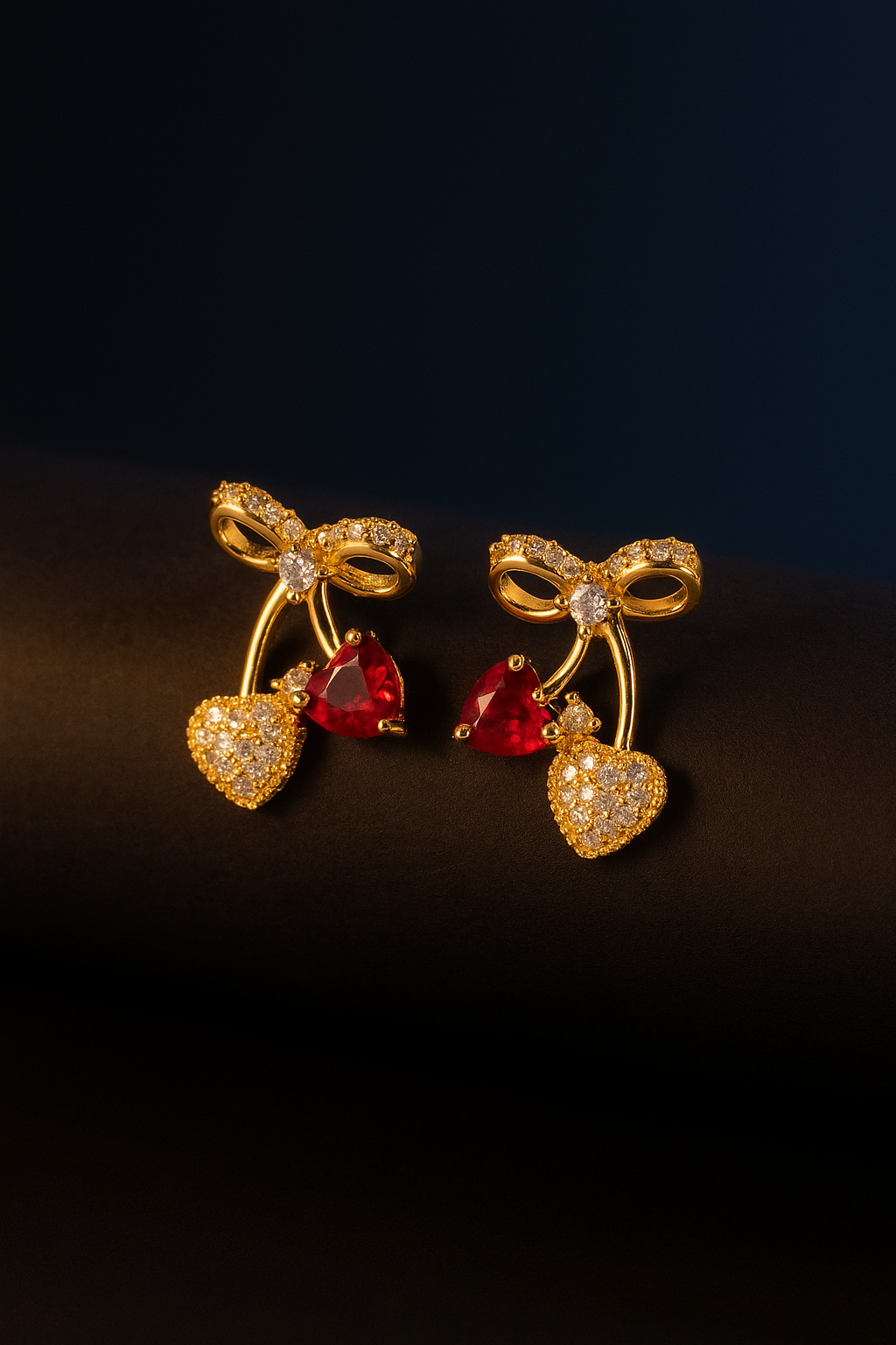 Love Ruby Knot Earring-KZ8812316