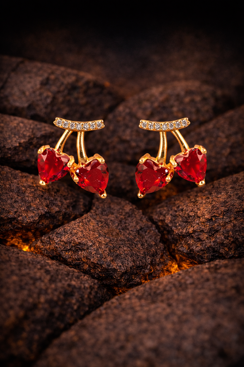 Cherry Kiss Earrings | Gold-Plated Stainless Steel  – KZ8812318