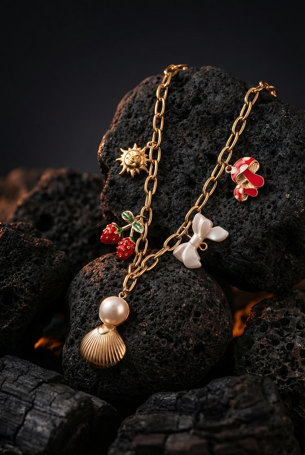 Coastal Cuties Charm Necklace | Gold-Plated Stainless Steel– KZ8812325