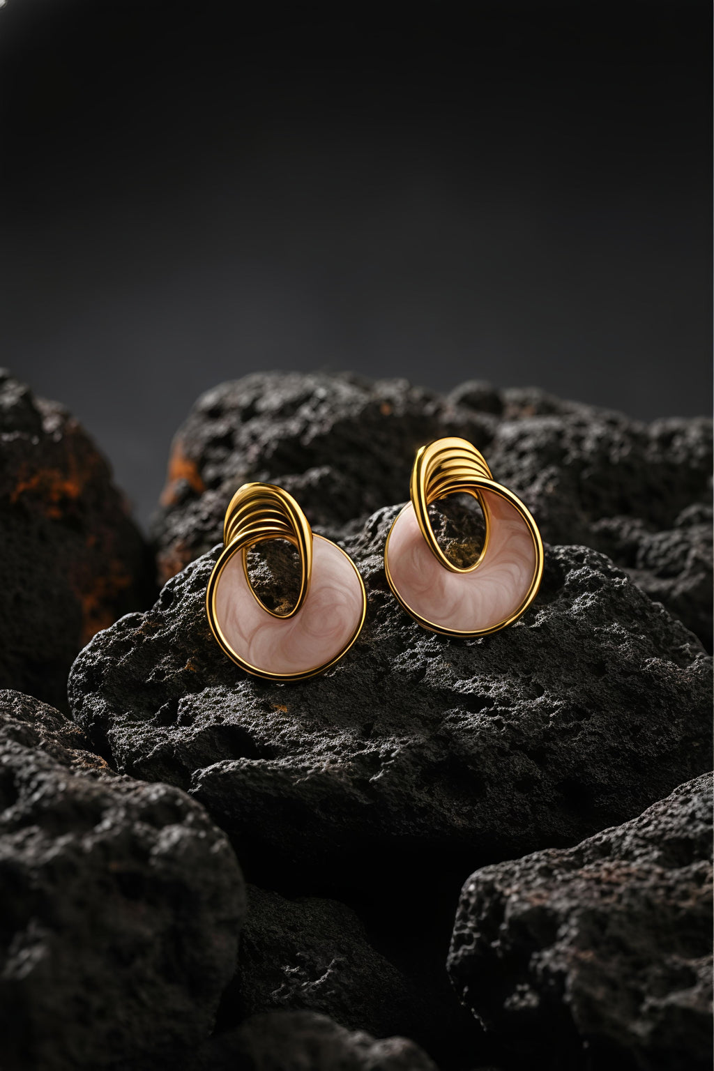 Pink PearlTwist Hoops | Gold-Plated Stainless Steel– KZ8812345