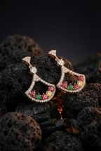 Aurora Royale Fan Drop Earrings | Gold-Plated Stainless Steel – KZ8812309