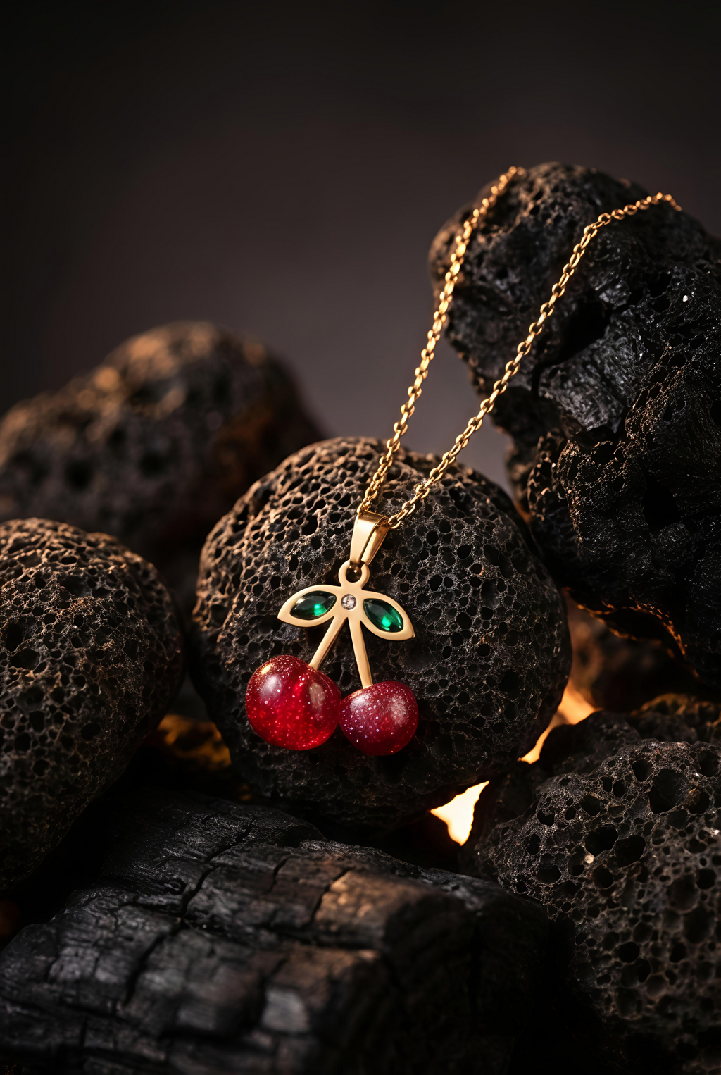 Cherry Bliss Necklace | Gold-Plated Stainless Steel – KZ8812327