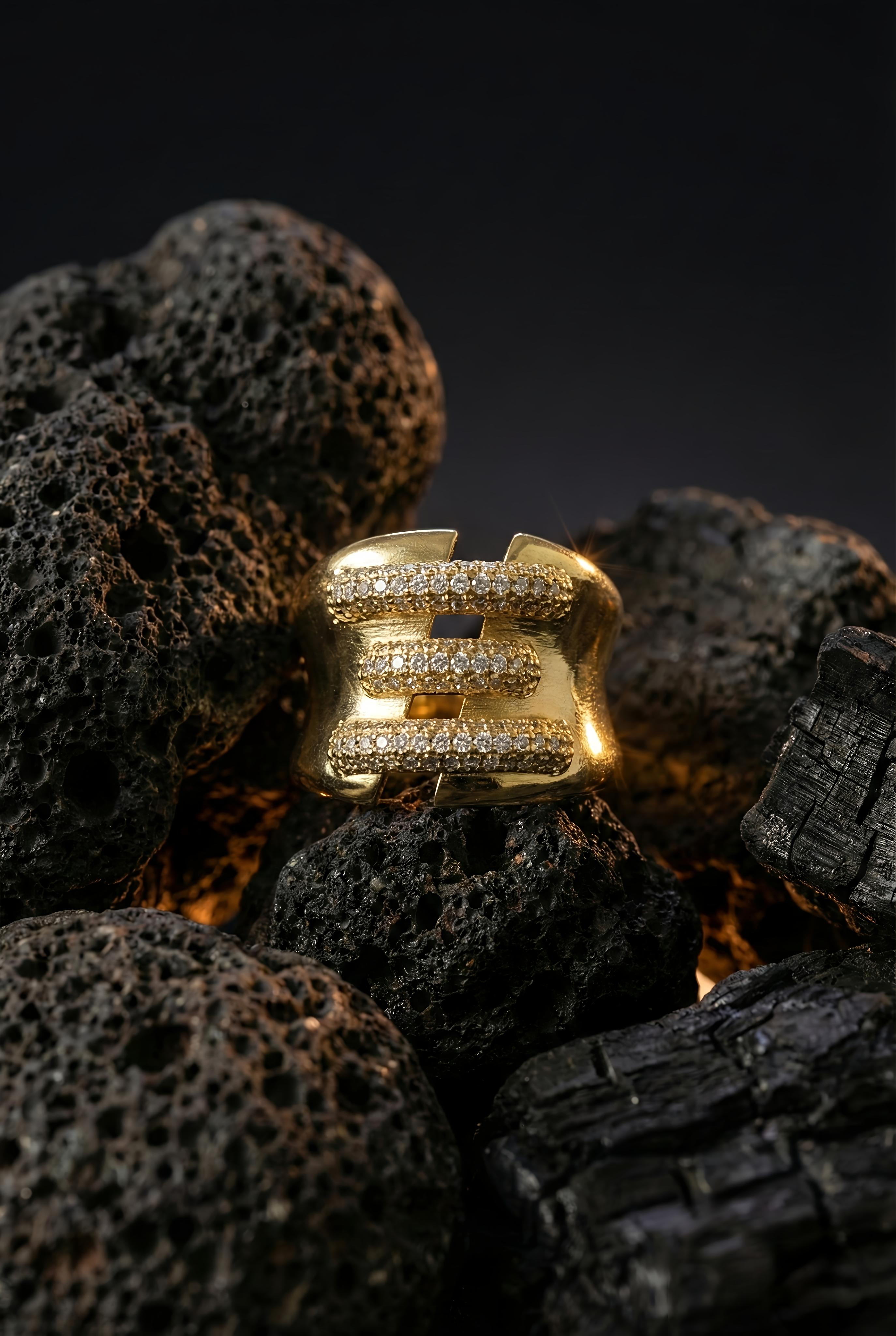 Triple Luxe Ring | Adjustable Gold-Plated Stainless Steel–KZ8812396