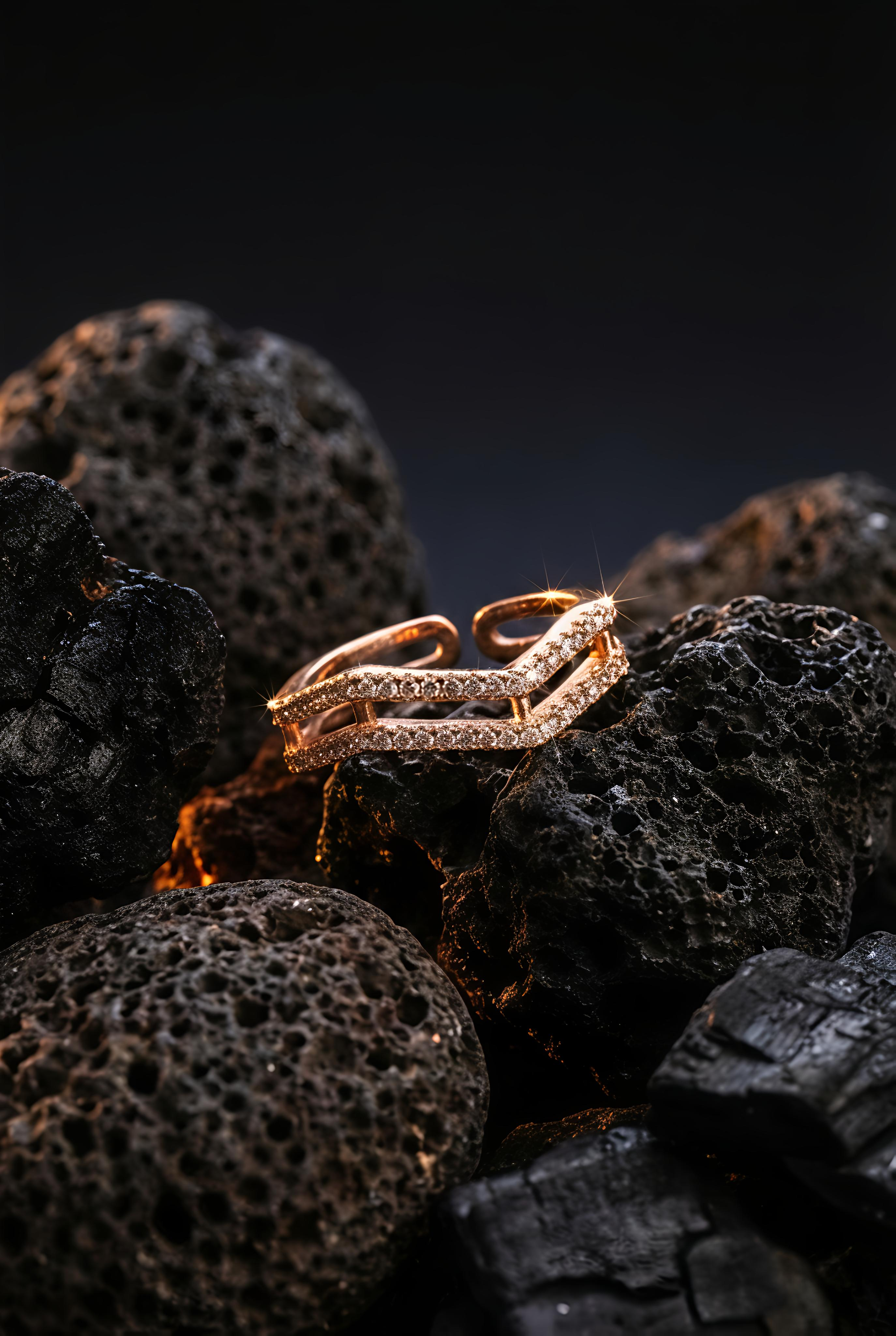 Luxe Layered Ring |  Gold-Plated Brass Adjustable Ring  – SCB8812379