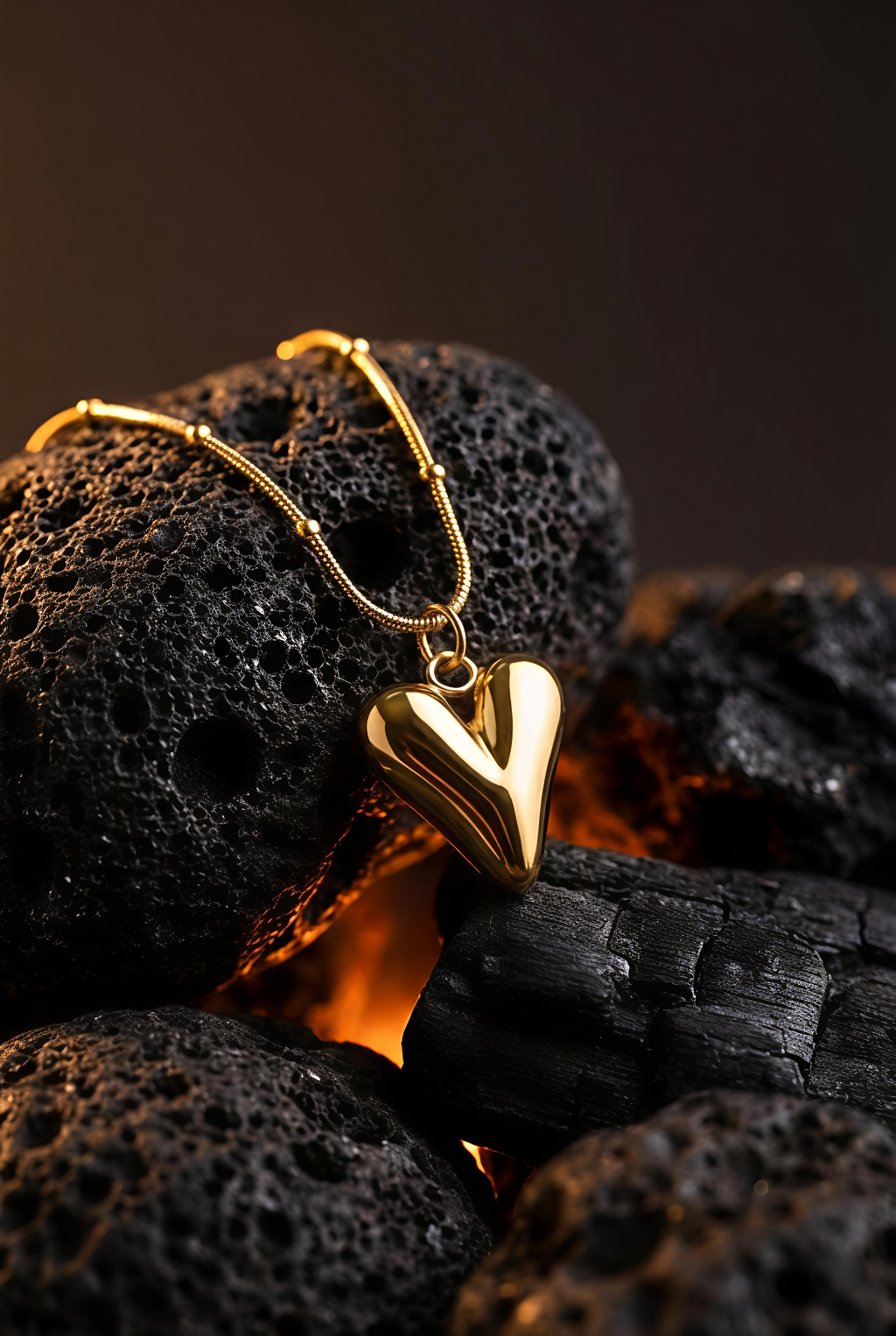 Golden Melted Heart Pendant | Gold-Plated Stainless Steel– KZ8812352