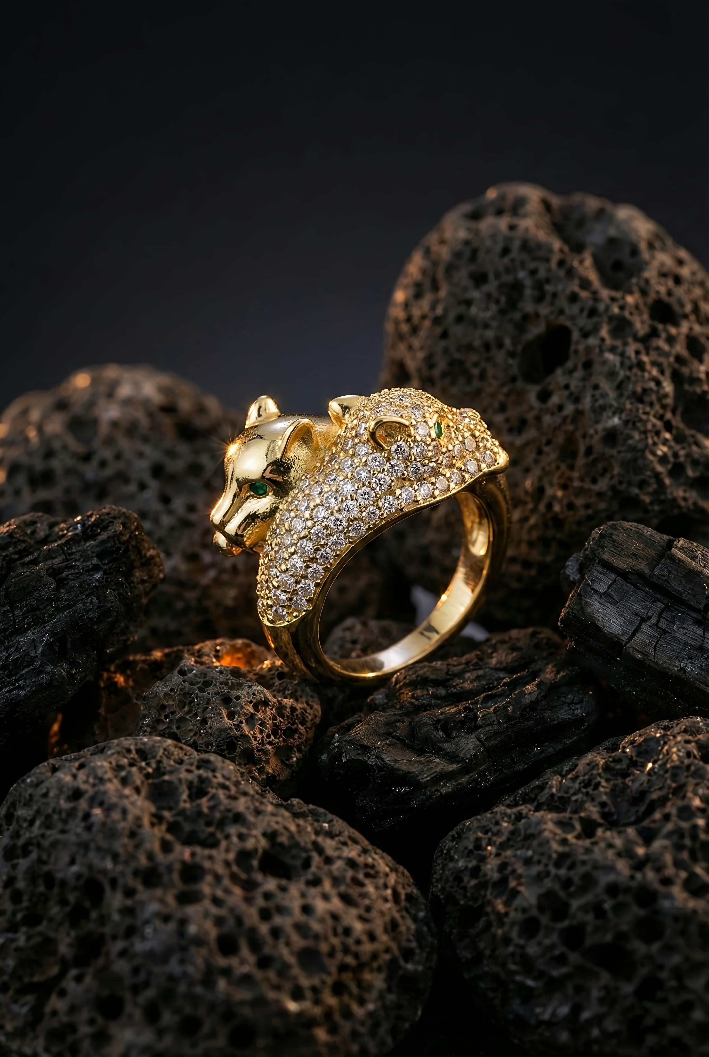 Panther Power Ring | Adjustable Gold-Plated Stainless Steel–KZ8812397
