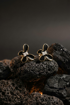 Black Butterfly Petal Studs | Gold-Plated Stainless Steel  – KZ8812329
