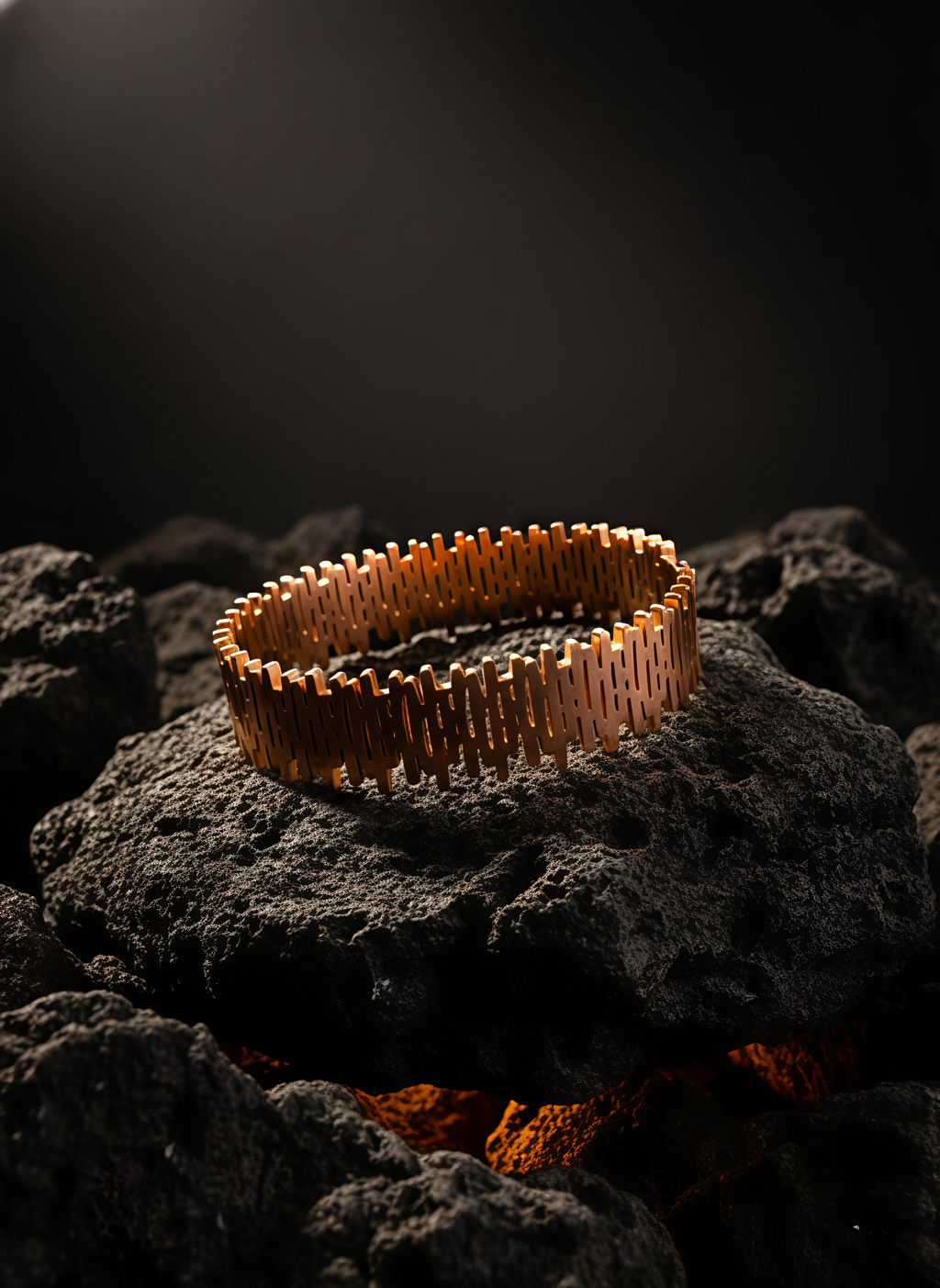 Royal Interlock Kada – | Stainless Steel Gold-Plated-KZ8812372