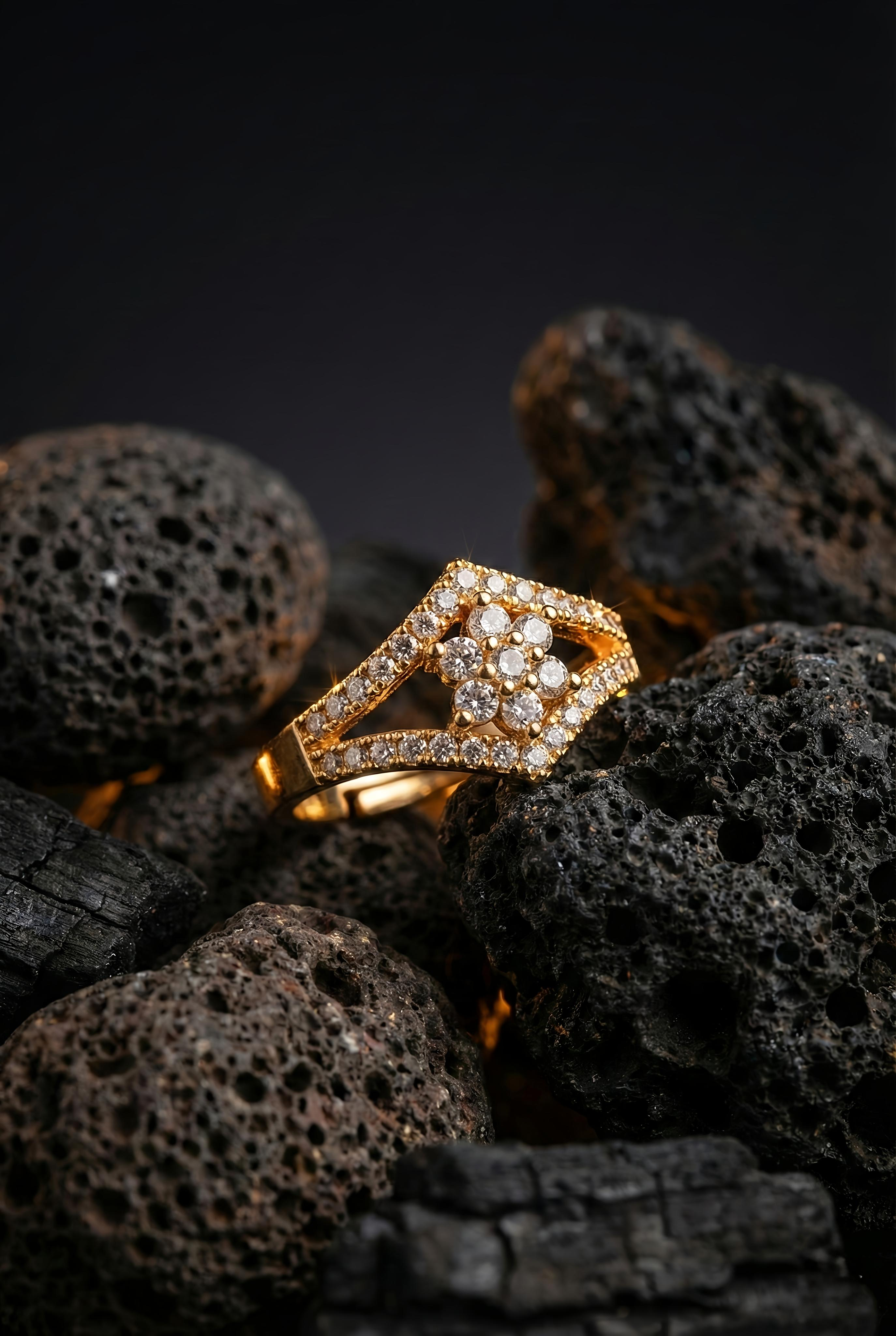 Proposal Glow Ring | Gold-Plated Brass Adjustable Ring –SCB8812382