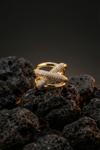 CrossGlow Ring | Adjustable Gold-Plated Stainless Steel–KZ8812398