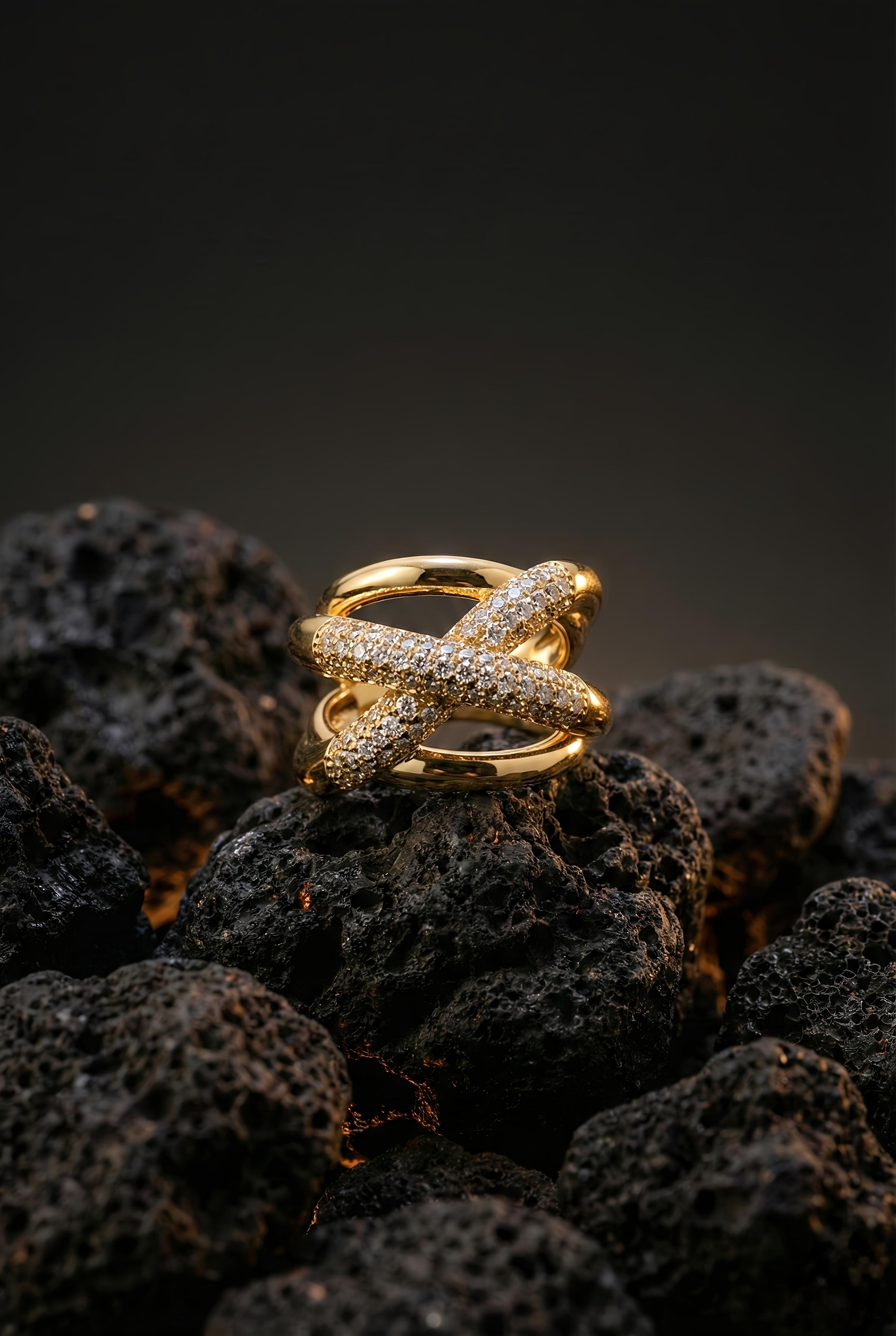CrossGlow Ring | Adjustable Gold-Plated Stainless Steel–KZ8812398