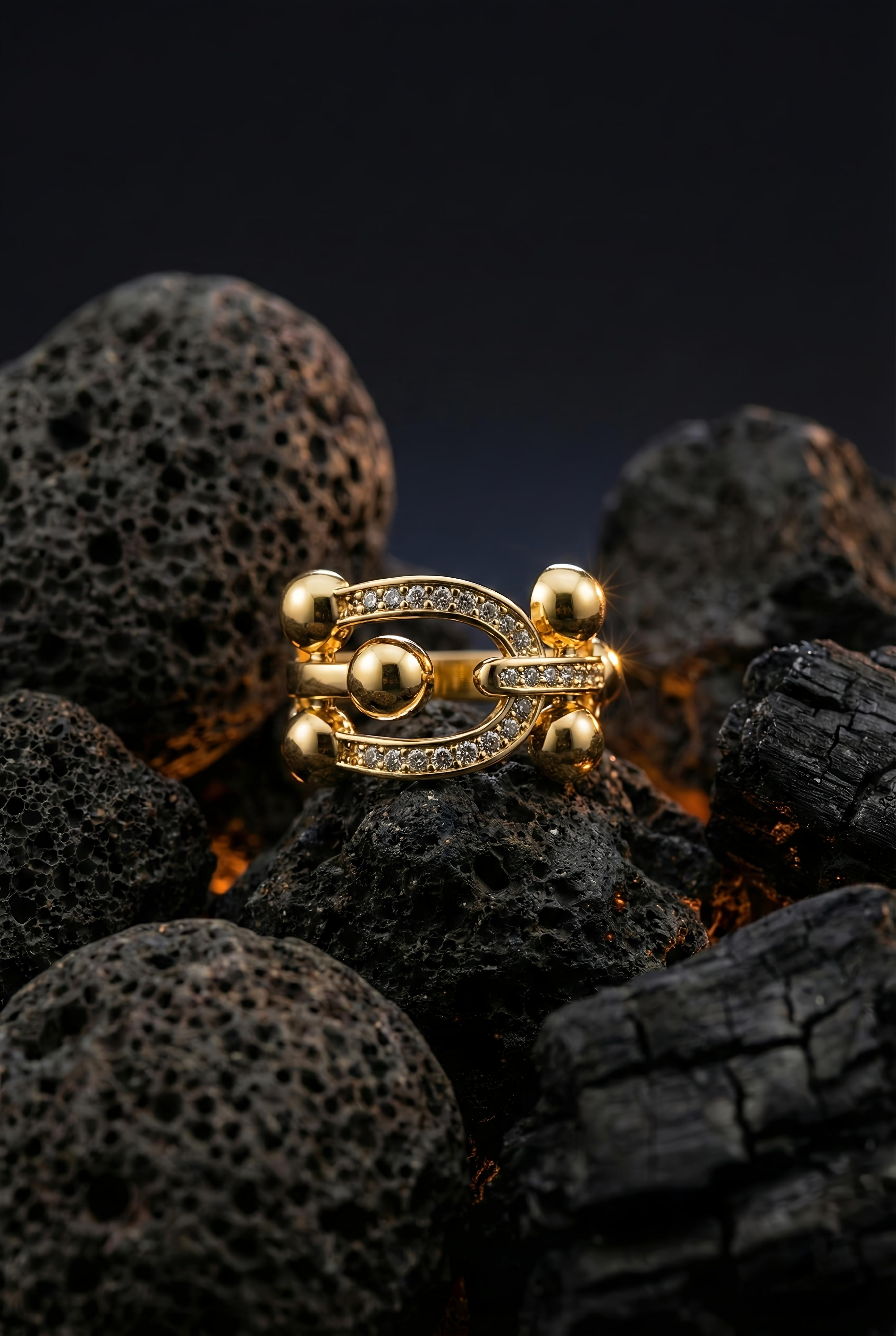 Royal Crest Ring | Adjustable Gold-Plated Stainless Steel–KZ8812394