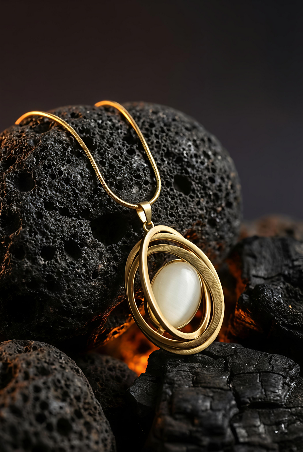 Crown Orbit Prestige Necklace | Gold-Plated Stainless Steel  – KZ8812348